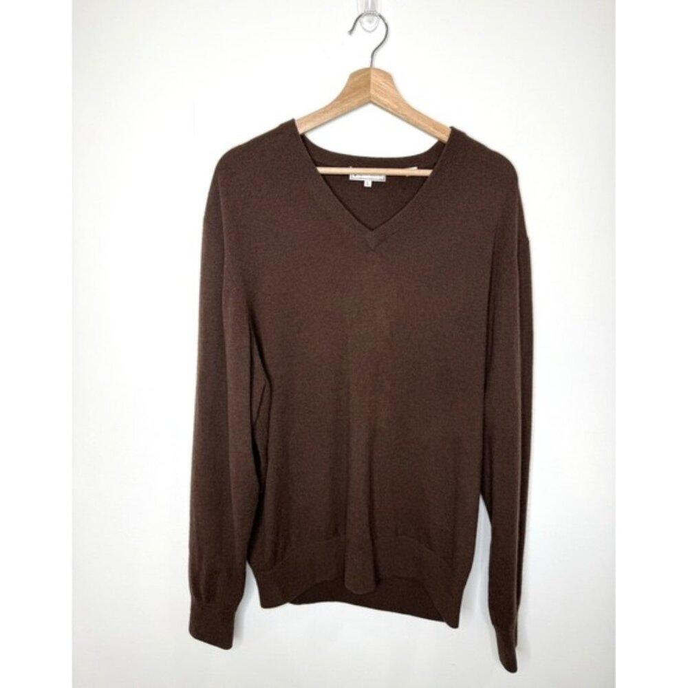 Peter Millar 100% Pure Cashmere Sweater Mens Large‎ Brown Pullover Golf Preppy L
